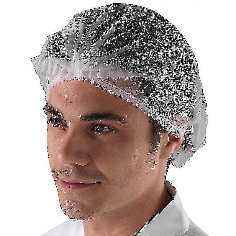 200pcs Dust Cap Head Cover Disposable Non-woven Cap Mesh Strip Cap