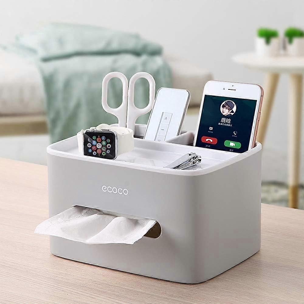 Multifunctional rectangular tissue holder set box facial tissue box napkin holder (grey)