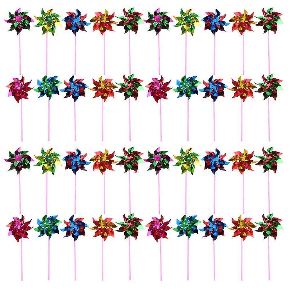 50pcs ζωηρόχρωμος ανεμόμυλος παιδικός ανεμόμυλος Plaything διακοσμητικός Pinwheel τοπίο ντεκόρ