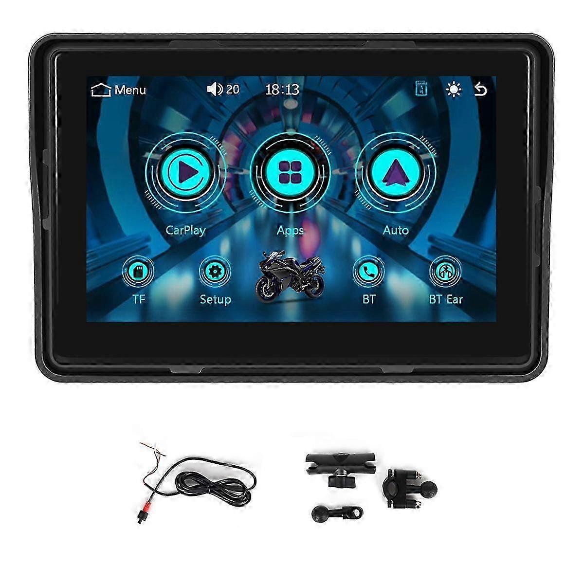 Motorrad Gps Navigation Display Wireless Carplay Android Auto Screen Tragbarer Motorrad Monitor Ip67 Wasserdicht