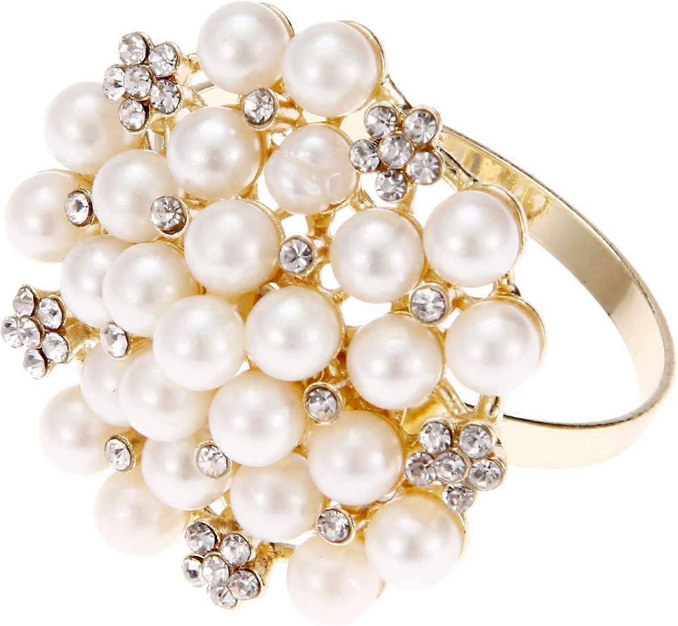 6Pcs Beaded Pearl Napkin Ring