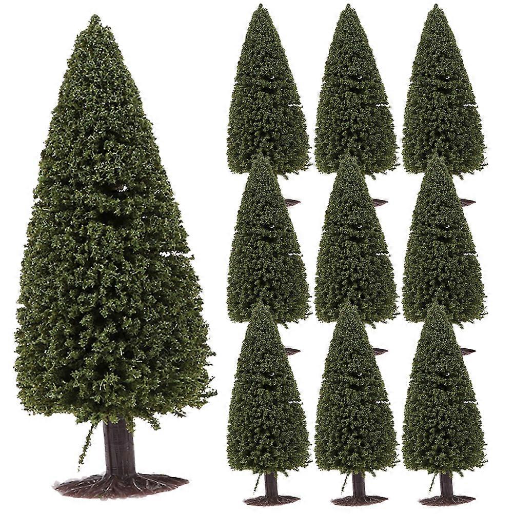10pcs Miniature Pine Trees Model Green Scenery Landscape Based Cedar Trees