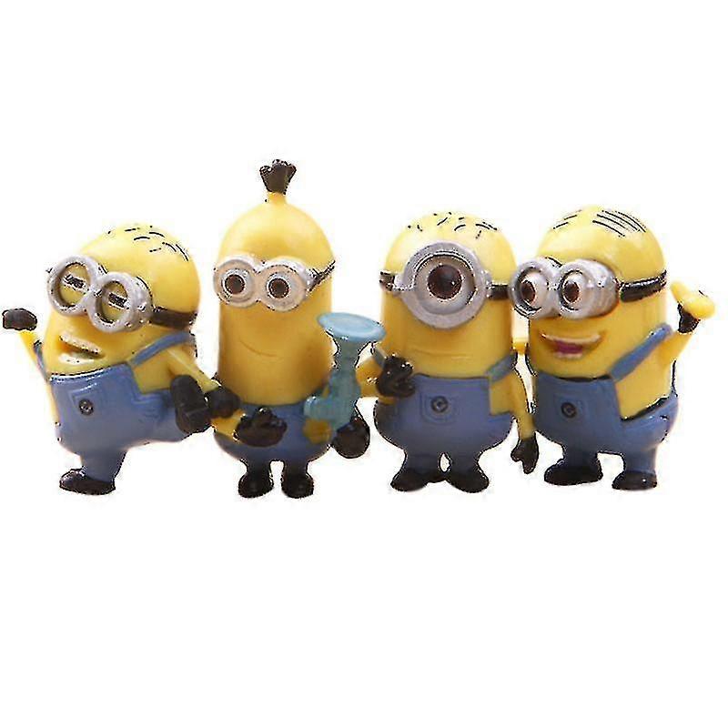 Gold-leaf Despicable Me 2 The Minions Role Figure Display Toy Pvc 4pcs Set Yellow Z