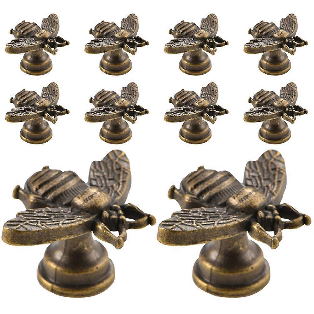 10 pcs Vintage Cabinet Knobs Decorative Knobs Drawer Knobs Dresser Knobs Single Hole Knobs (Bee)