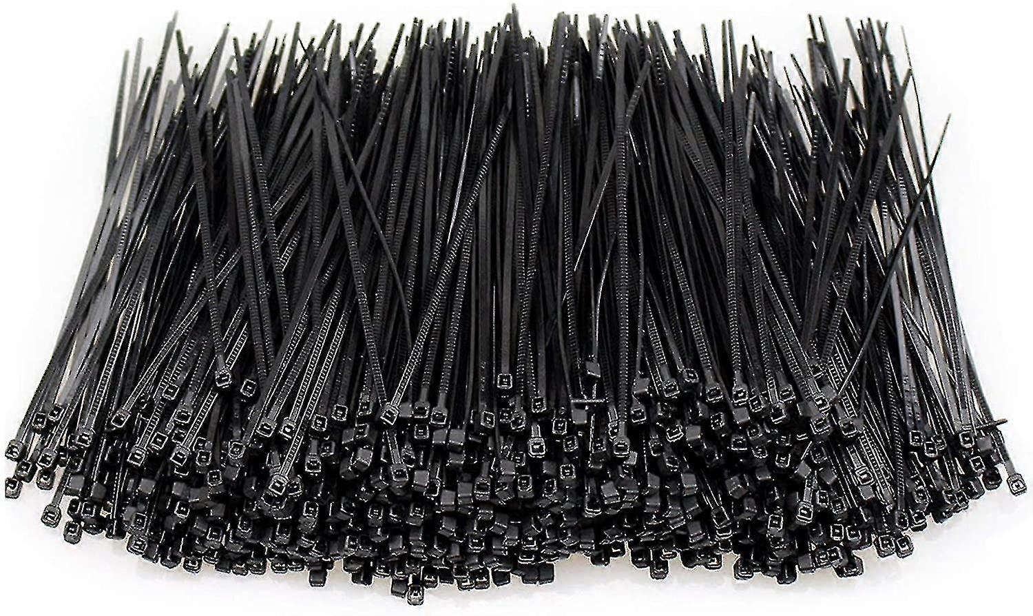 Cable Ties, 1000pcs Black Zip Ties Self Locking Nylon Cable Ties For Home Office