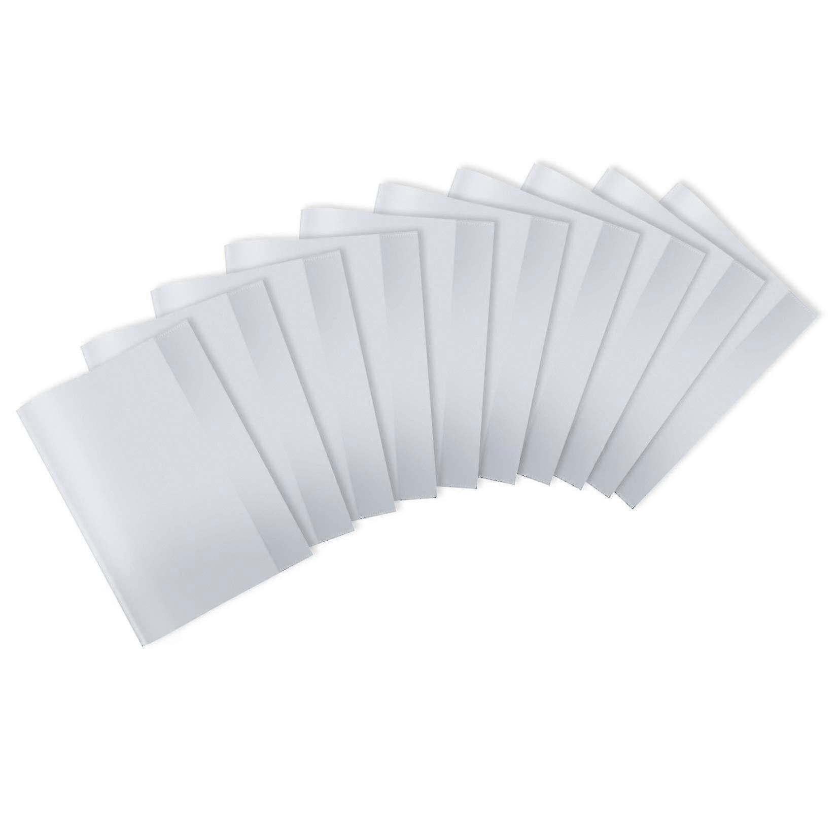 10pcs Clear Exercise Book Cover A4, Made Of Wipeable And Sturdy Plastic, Slip On Cover Jackets For School