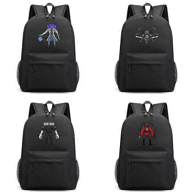 Skibidi Toilet Man Student Backpack Black