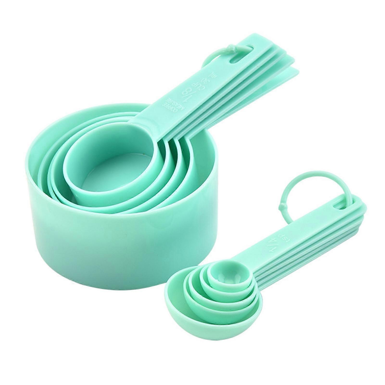 10Pcs/Set Measuring Spoon Dual Scale Hanging Hole Long Handle PP Cake Baking Tools Assorted Sizes Measurement Cup Kitchen Supplies QingHai