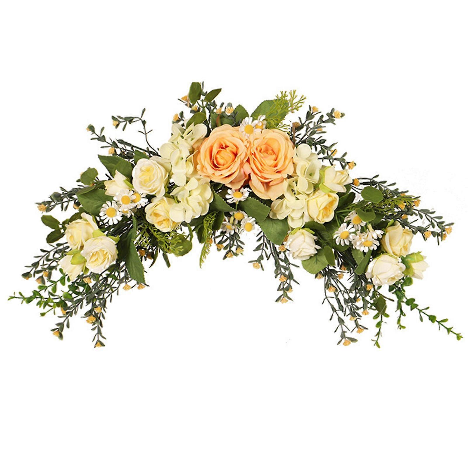 JIKAIX装飾的な造花鮮やかな審美的なドアリースフェイクシルクローズガーランド家の装飾