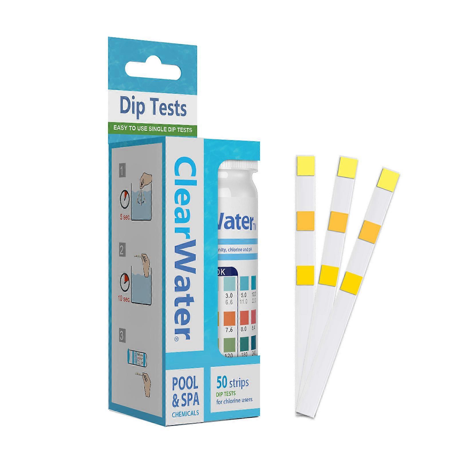 Pool Test Strips 3-in-1, Check PH, Alkalinity, Hardness (50pcs/bottle)