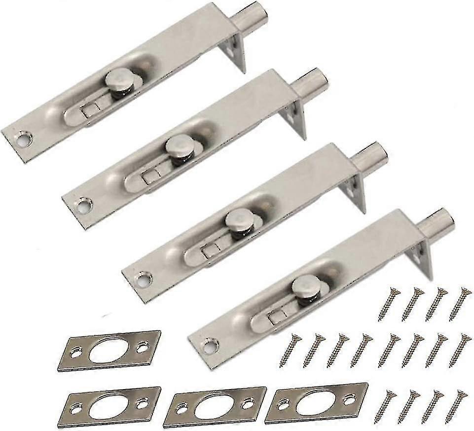 2 ペアヘビーデューティステンレススチールレバードアラッチ、一次二次ドア用、ダブルオープニングセキュリティ4インチ