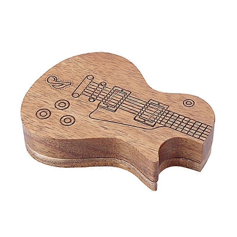 Guitar Pick Box for Creative Reusable Solid Wood Portable Guitar Pick Organiser
