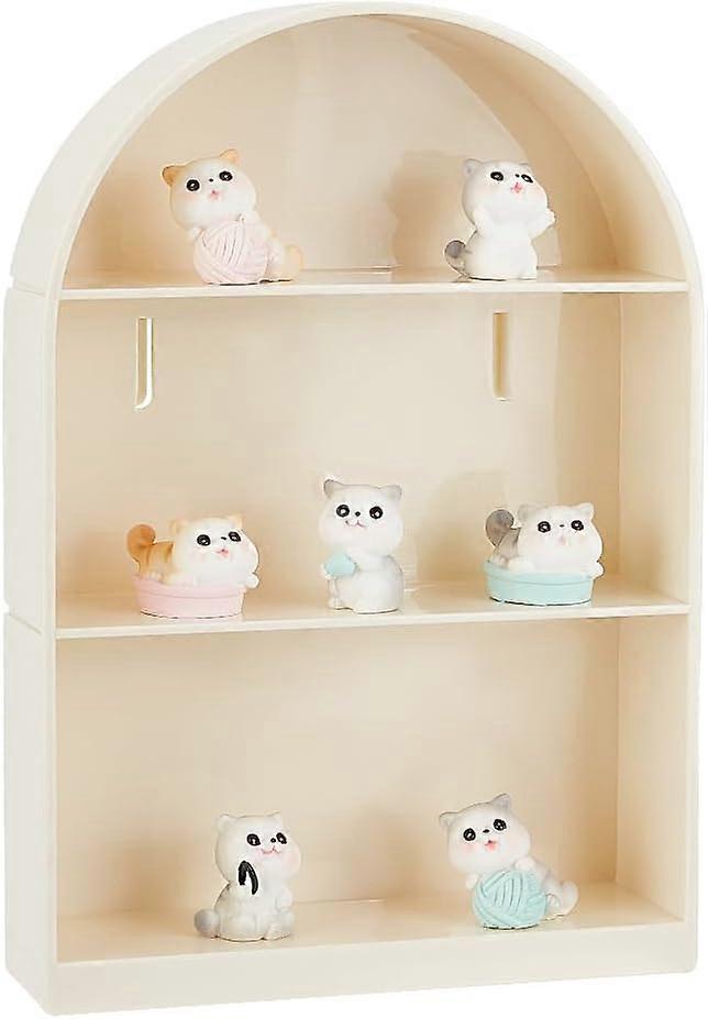 Wall Mounted Display Case 3-Tier Action Figure Display Case Minifiguren Display Stand Storage Box Cube Dustproof Showcase for Collectibles Action Figu