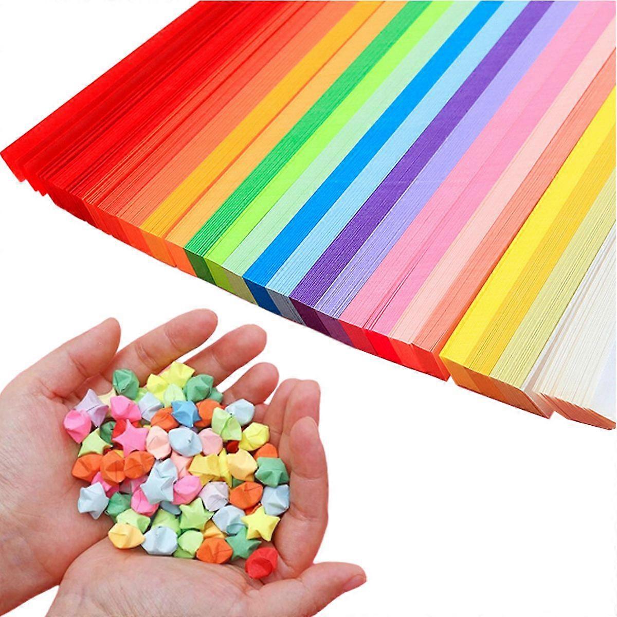 2000 Strips Origami Stars Paper Paper Strips For Crafting Double Sided Single Color Decoration Paper Strips For Diy Craft(20 Colors)
