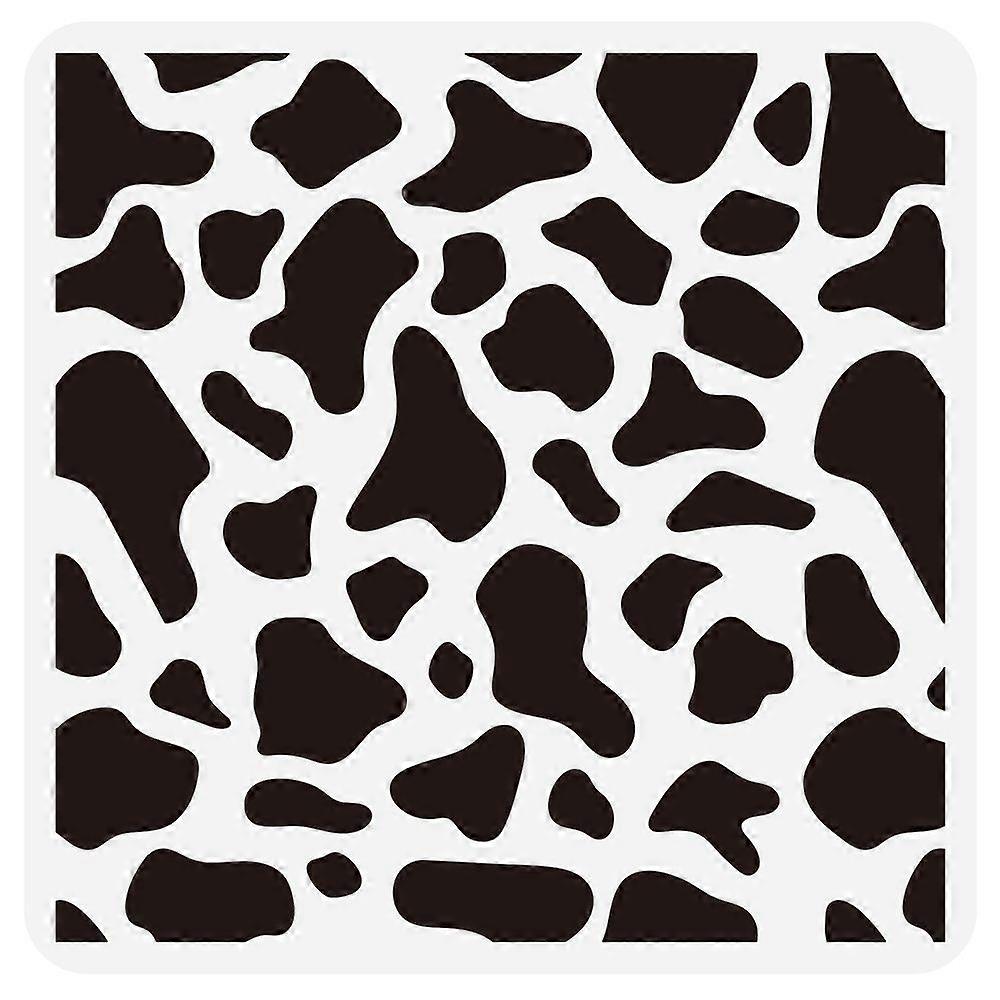 PET Hollow Out Drawing Painting Stencils for DIY Scrapbook Photo Album Cow Pattern 30x30cm