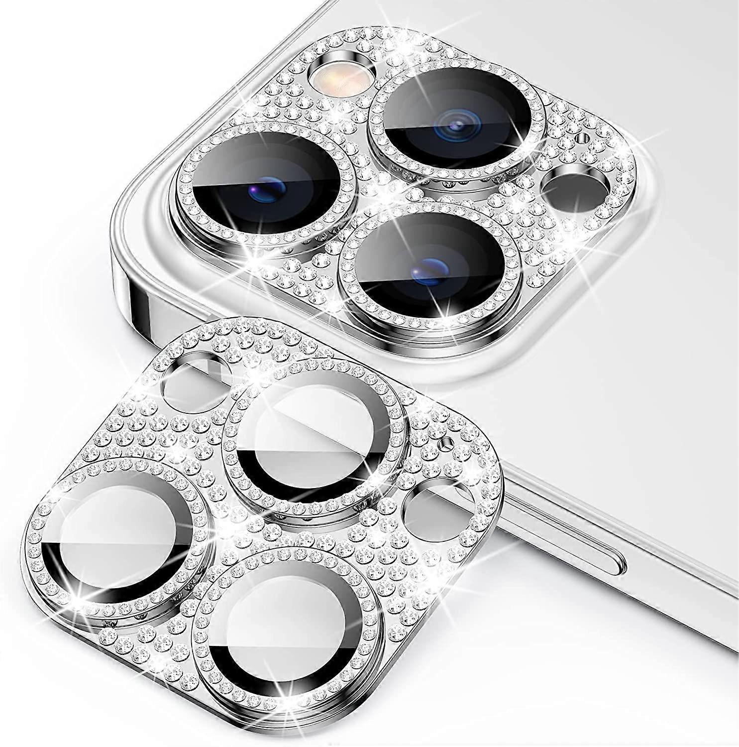 2Pcs Camera Lens Protector Compatible with iPhone 14 Pro Max & iPhone 14 Pro, Glitter Diamond Lens Cover