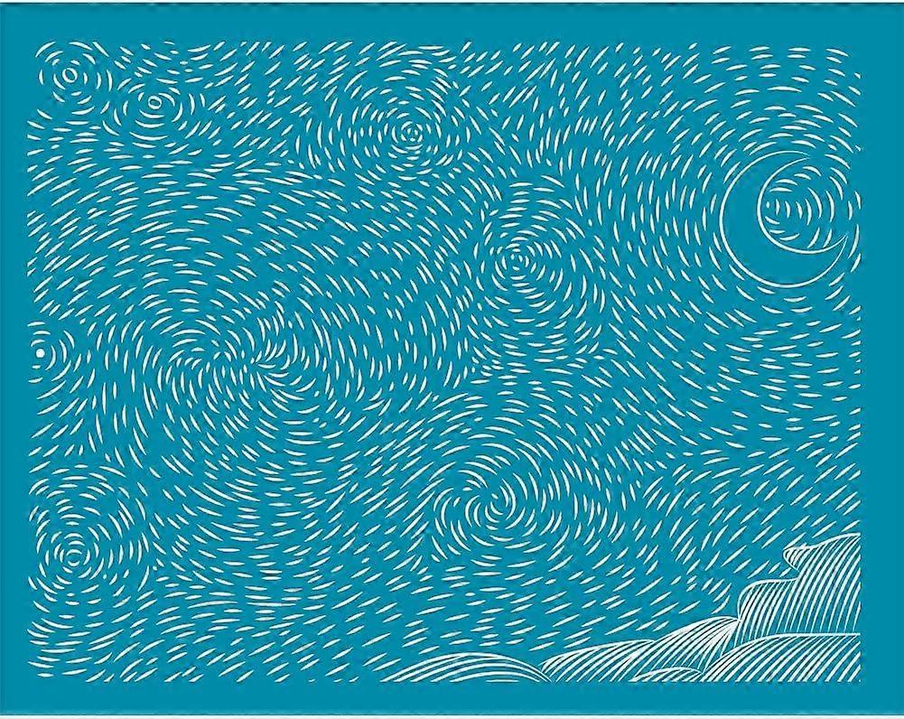 5x4 Inch Clay Stencils Starry Sky Pattern Silk Screen for Polymer Clay Star Night Silk Screen Stencils Mesh Transfer Stencils Dotted Line Mesh Stencil