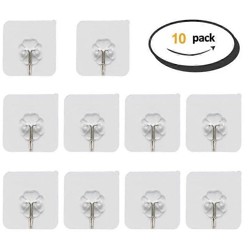 Transparent adhesive hook for towels and tea towels - 10pcs