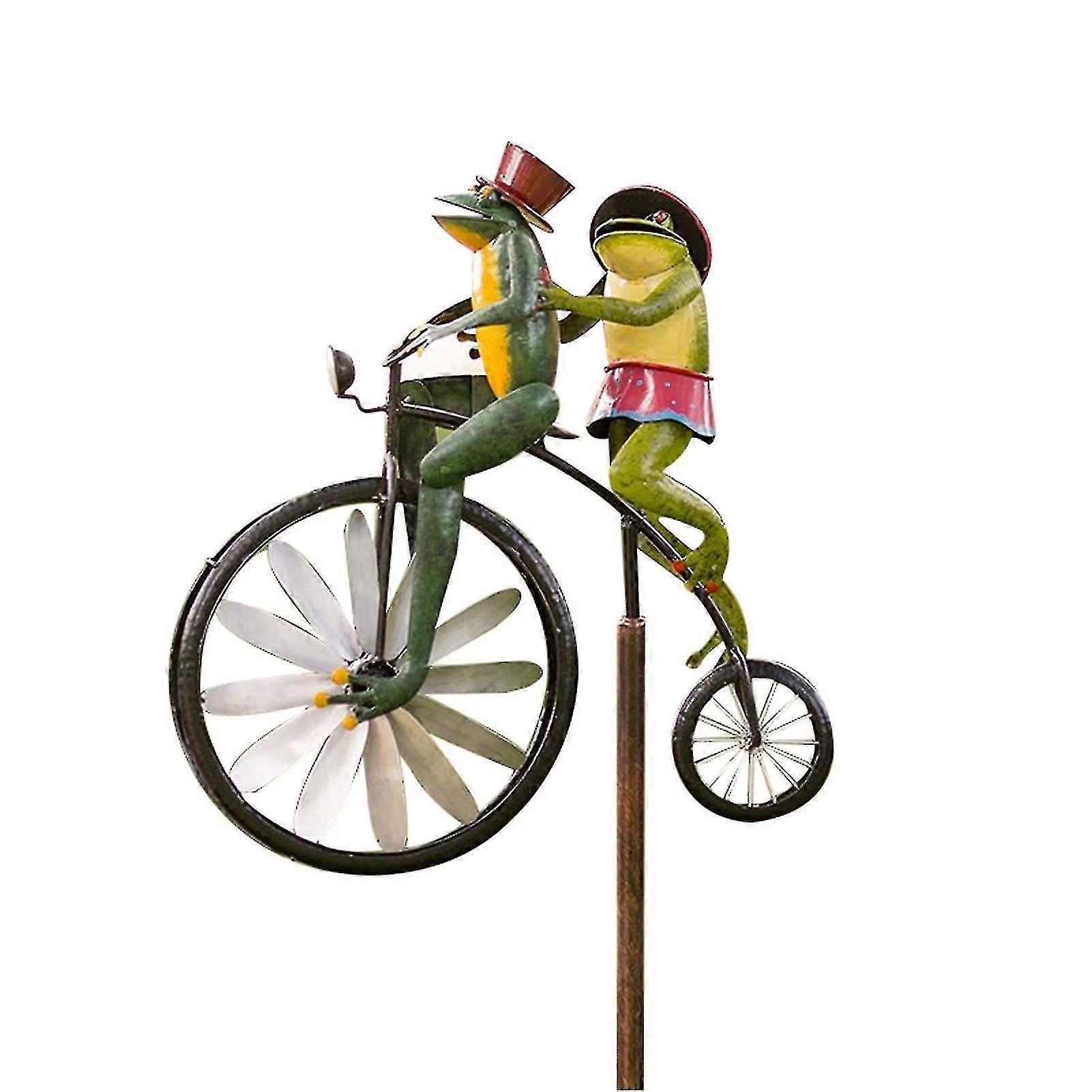 Moulin à vent en métal vintage en forme de vélo - Décoration de jardin