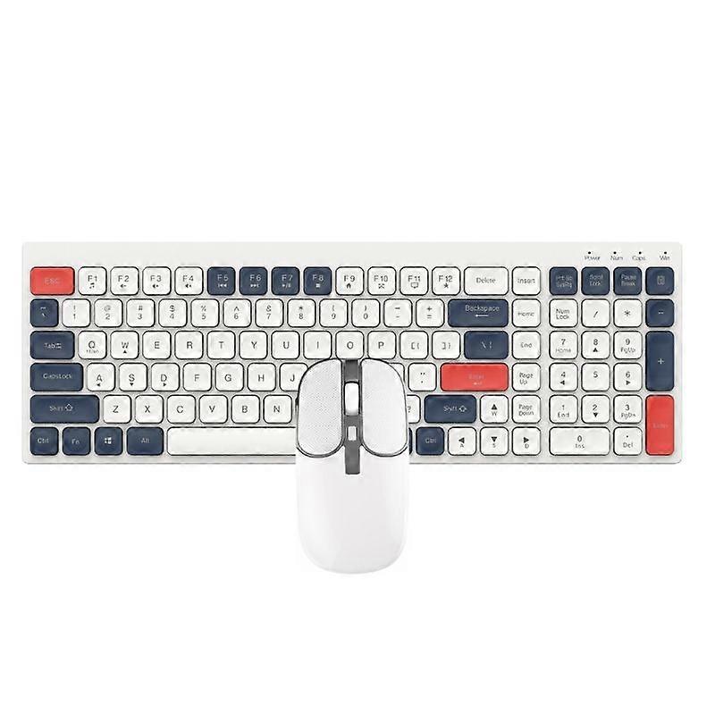 BK100 Wireless Keyboard Mouse Set Double Modes 2.4GHz Bluetooth-compatible Rechargable Mini Wireless Keypad for Desktop Computer