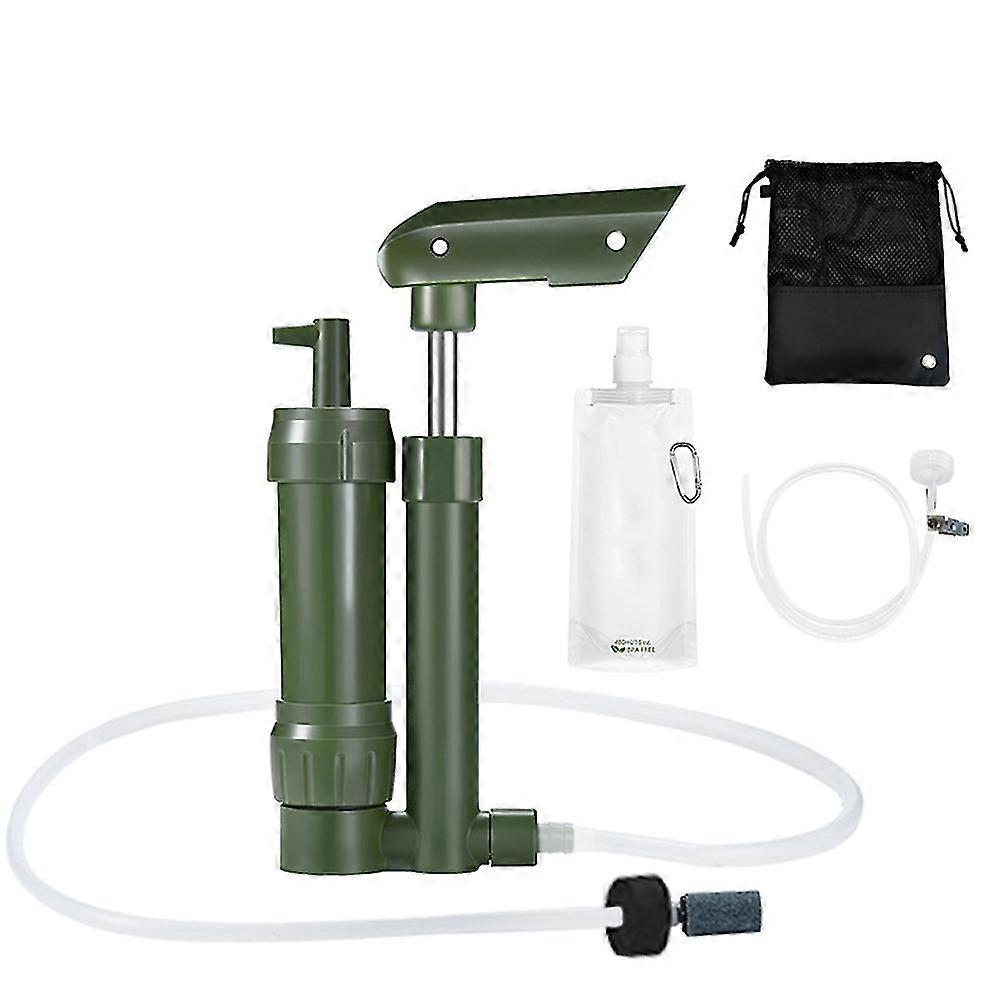 Hand Pump Water Filter 3-Stage Camping Water Purifier Filtration System Survival Gear 0.01 Micron wi