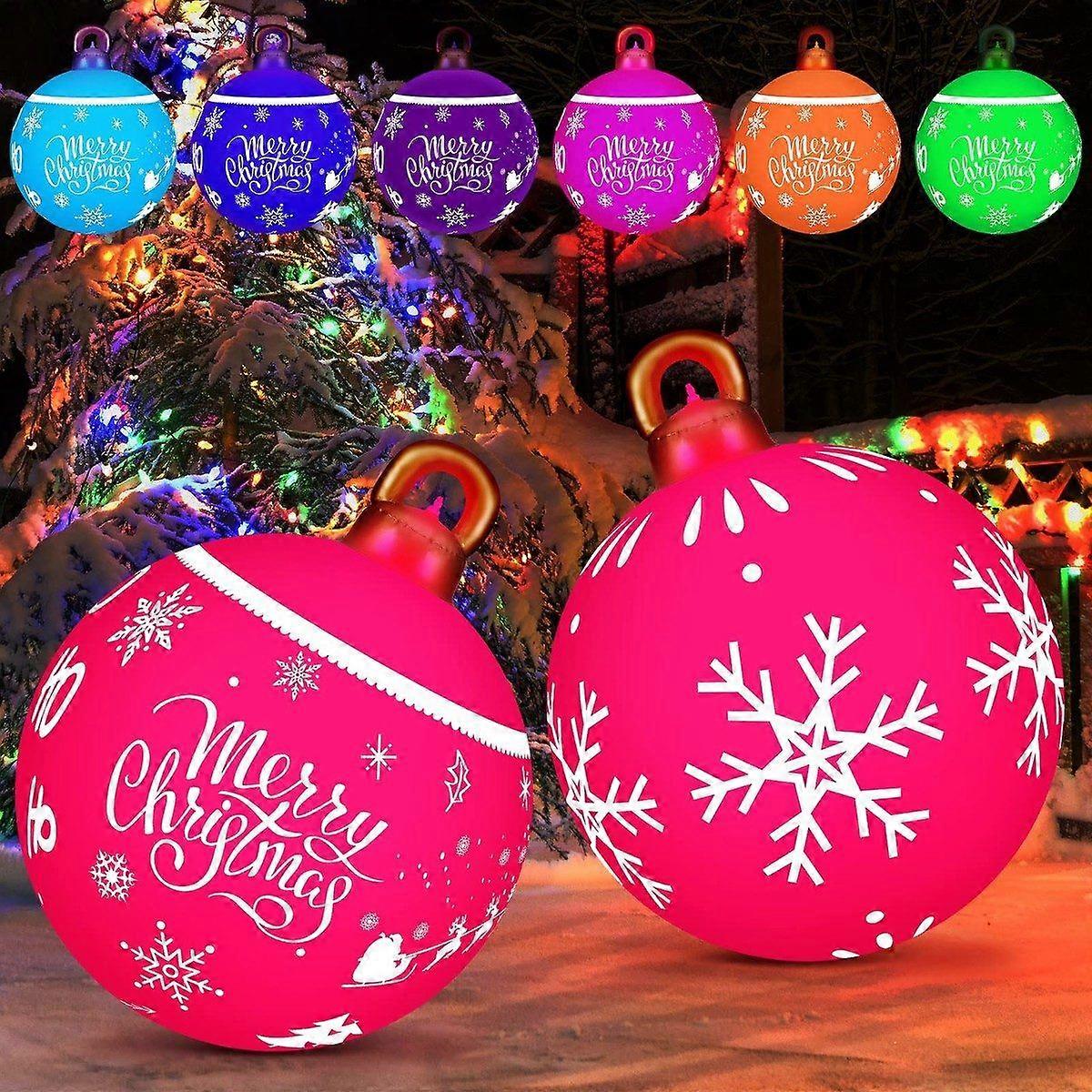 2PCS 60cm PVC Christmas Lighted Decorated Ball Inflatable