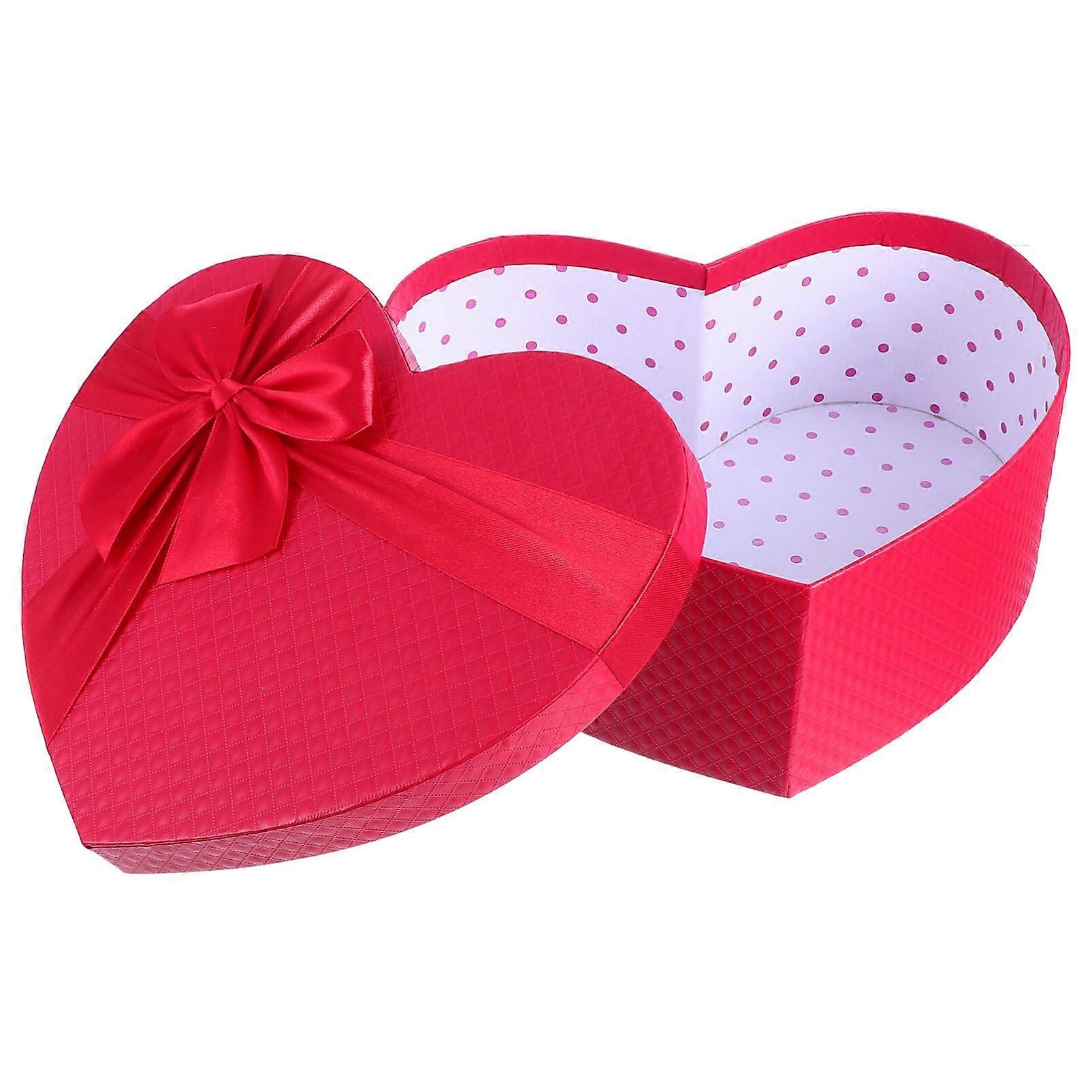 Heart Shaped Candy Storage Boxes with Bow Lids, Decorative Gift Boxes for Sweets, Red Color, Durable Design