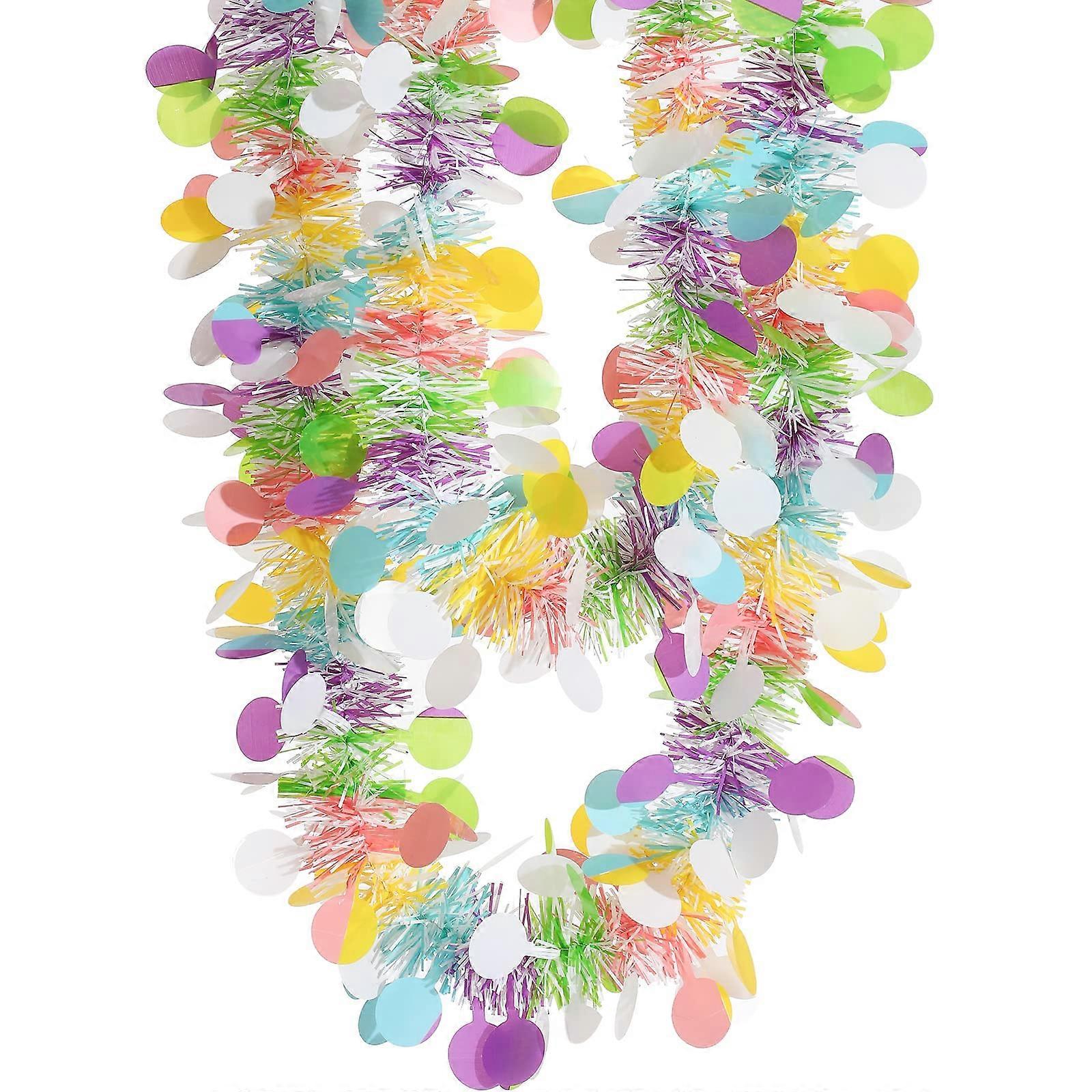 4 Pieces Tassel Easter Tinsel Garlands for Parties, Each 3m/9.84ft