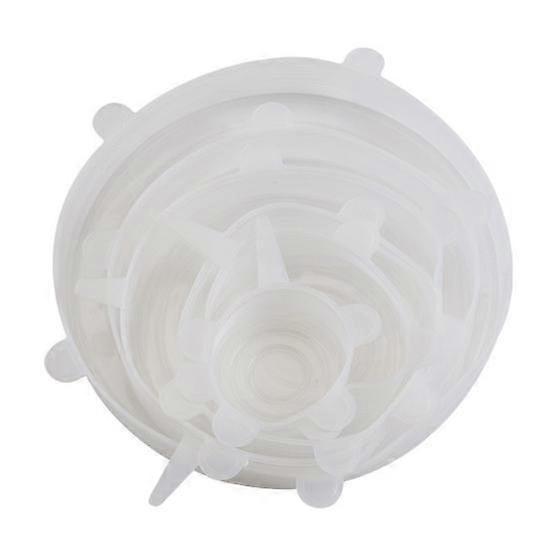 6Pcs Silicone Lid Cover Set Spill-proof Leak-proof Kitchen Helper Multi-size Fresh-keeping Lids for Containers High Low Temp Resistant Bowl Covers