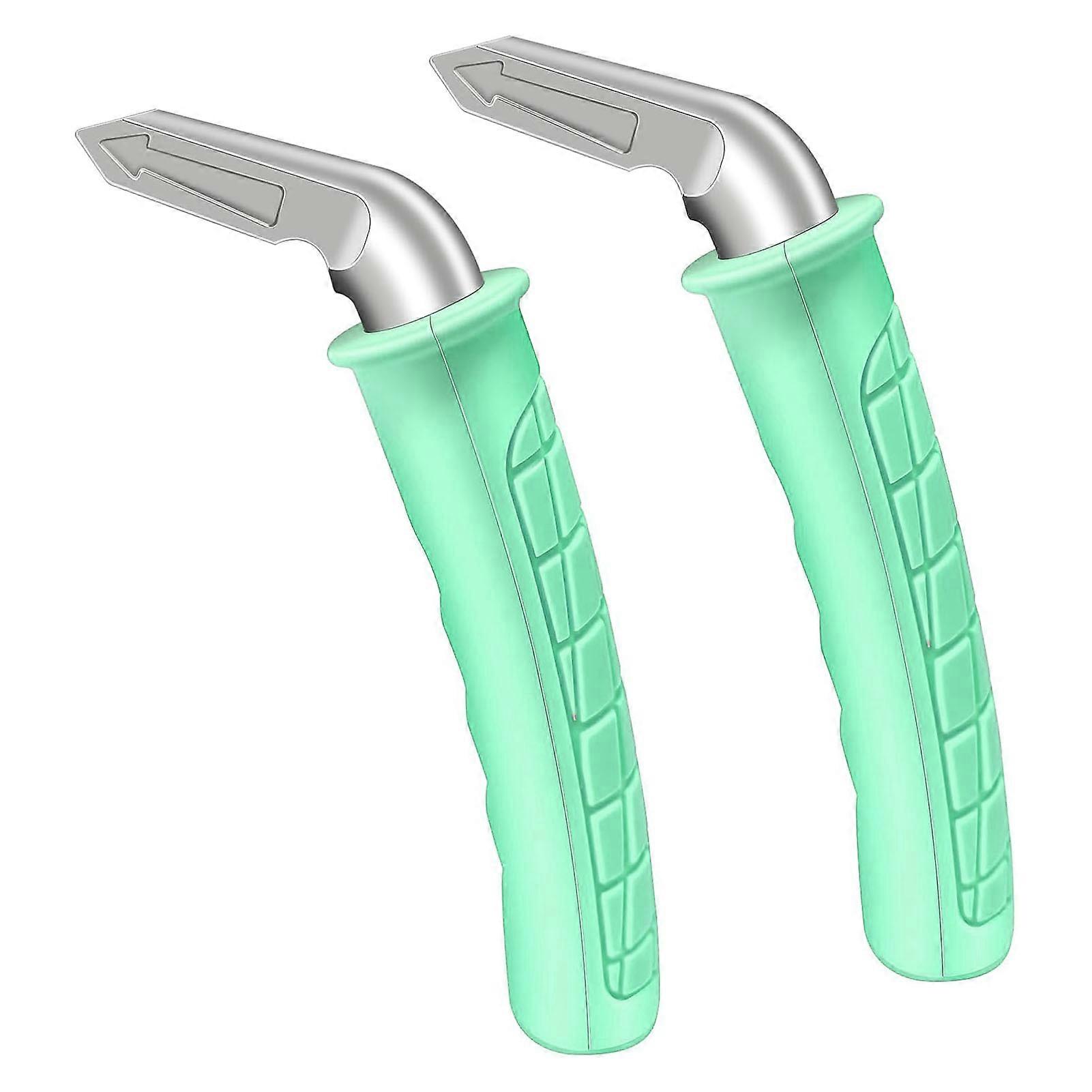 2PCS Car Door Latch Handles Portable Vehicle Door Support Handle for Elderly Sitting and Standing Assist 450LB Load Green