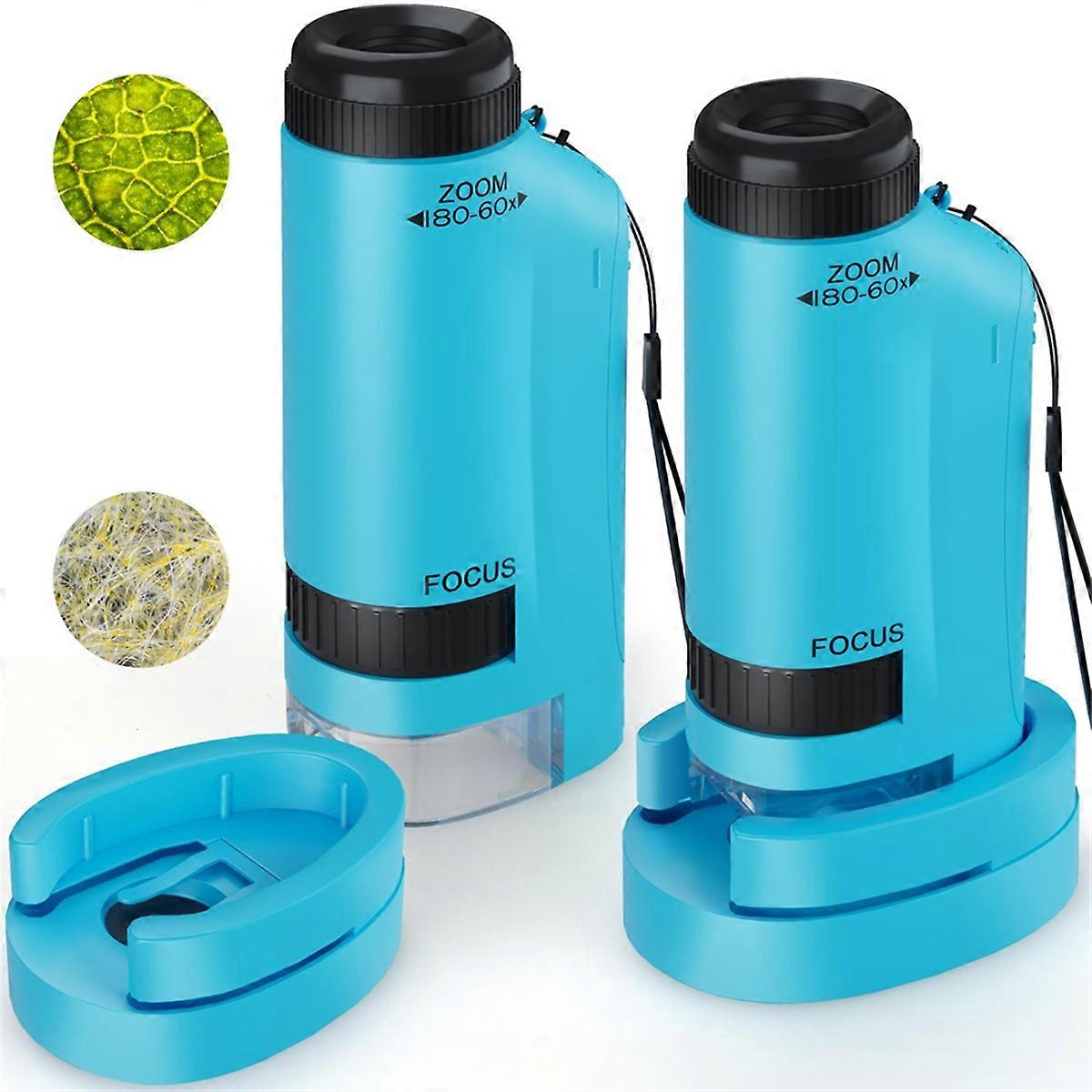 Portable Microscope for Kids Zoom 60x-180x,Handheld Mini Microscope Toy,STEM&Science Toys,LED Pocket Microscope
