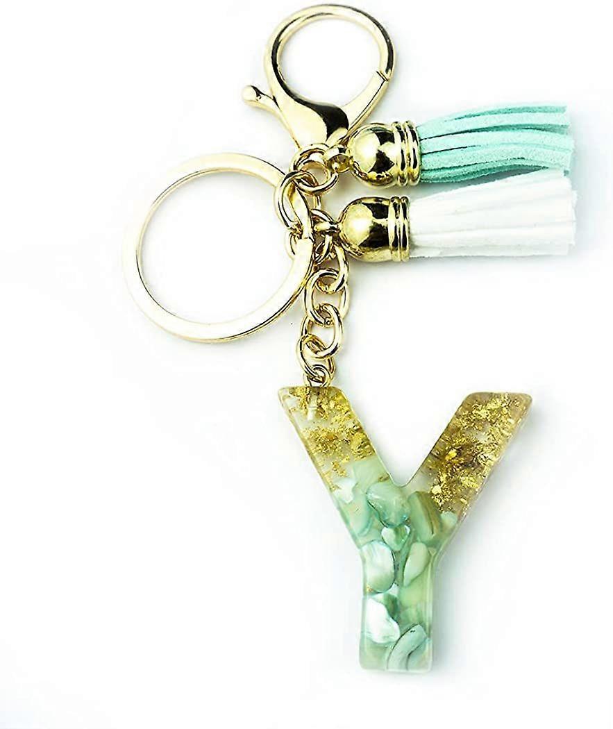Keychain for Women AlphaAcc Purse Charms for Handbags A To Z  Initial Letter Fringe Keychain, Resin Keyring