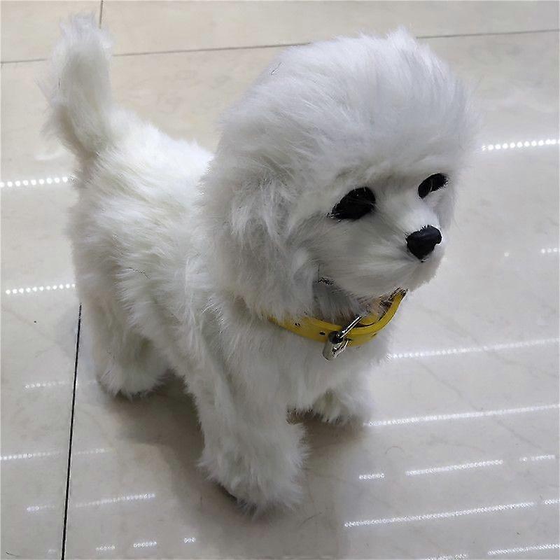Poodle#  Electric plush simulation induction walking dog light control toy new exotic touch simulation dog