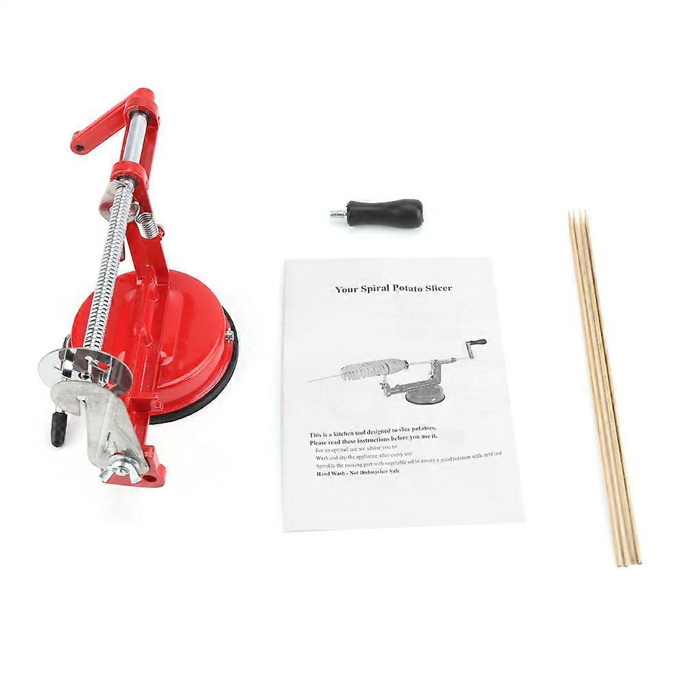 Hand Crank Manual Spiral Potato Chip Cutter with Suction Cup Base for Kitchen Use, Durable Plastic, Easy to Clean