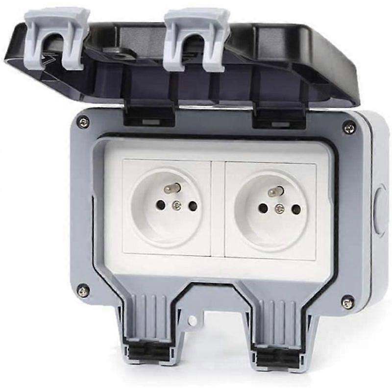 Waterproof Socket Double Outdoor Electrical Socket IP66 Waterproof Wall Socket 16A
