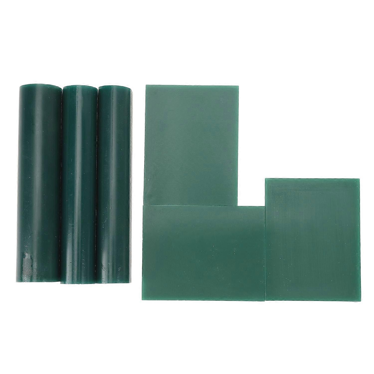 6PCS Set Carving Wax Ring Tube and Sheet Multifunctional Green Color Hard Ring Casting Molding Wax