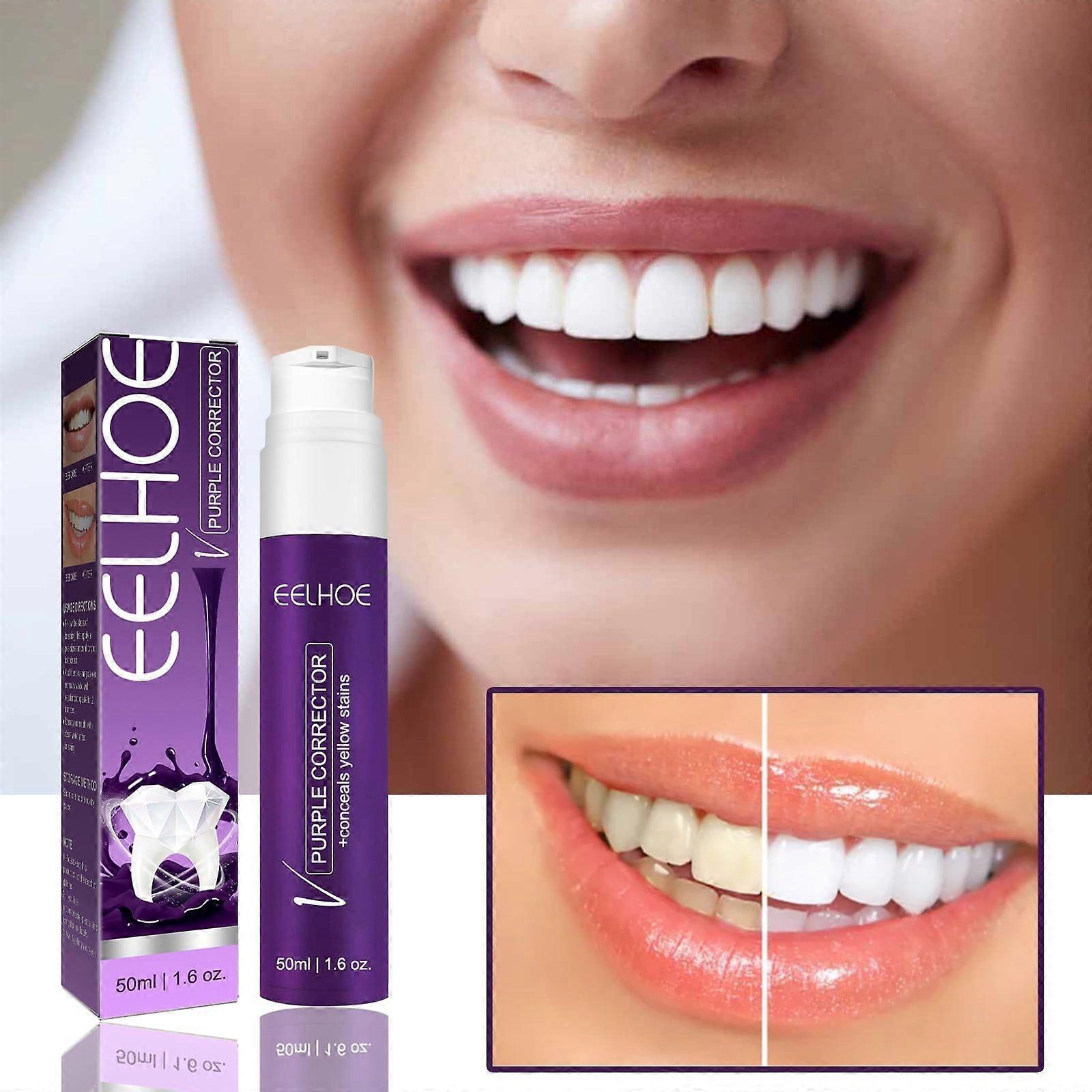 Teeth Whitening Toothpaste, Dental Colour Corrector, Purple Toothpaste for Teeth Whitening, Travel Toothpaste, Non-invasive Purple Teeth Whitener Toot