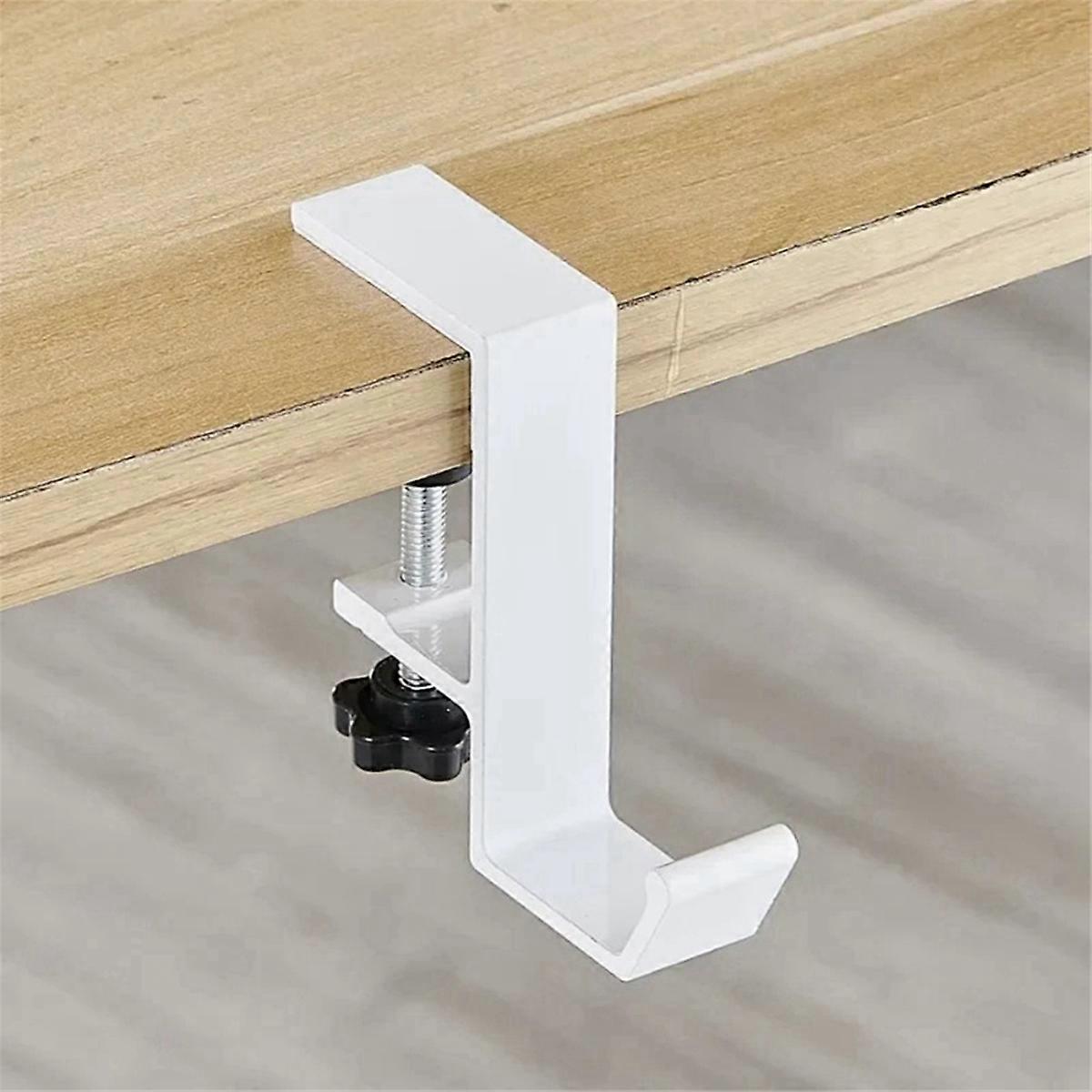 5 Pcs Single-Layer Locking Table Hook Student Bag Hook Office Desk Mobile Bag Hook Desk Side Table Hook Silver Gray