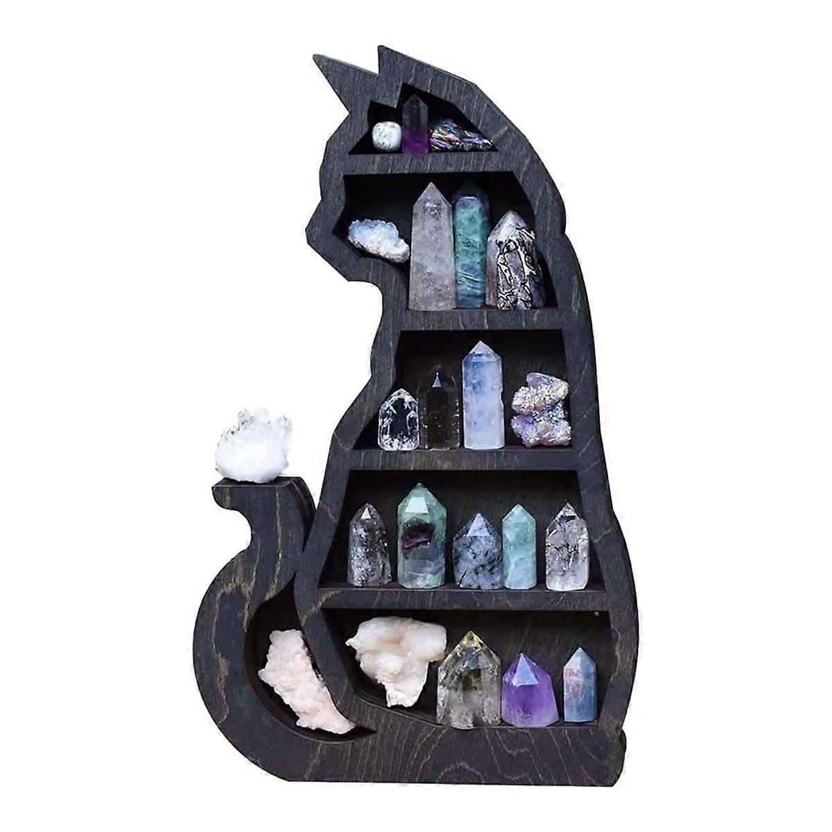 Wooden Wall Hanging Crafts Crystal Display Rack Handmade Hanging Ornaments Storage Rack Gothic Witch