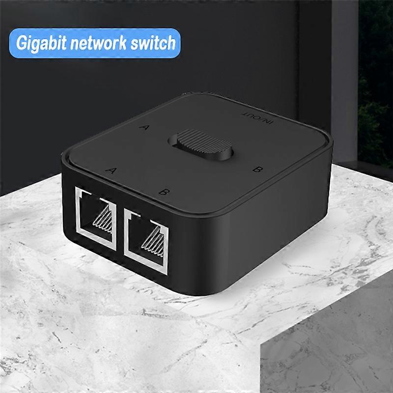 2 Port Gigabit Network Switch RJ45 Switch Network Splitter-Black