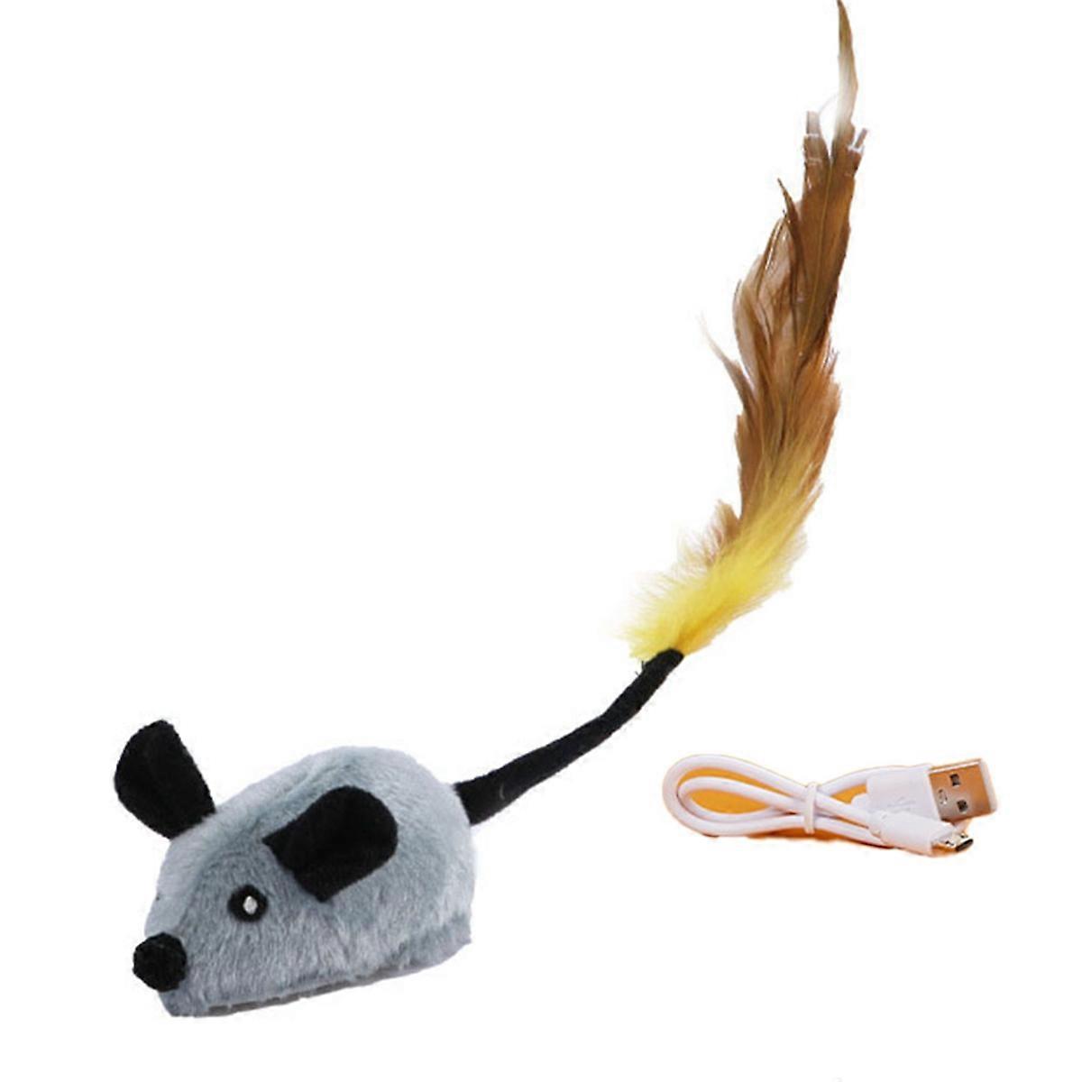 Mice Electronic Moving Toy Cat Self Play Gift gray
