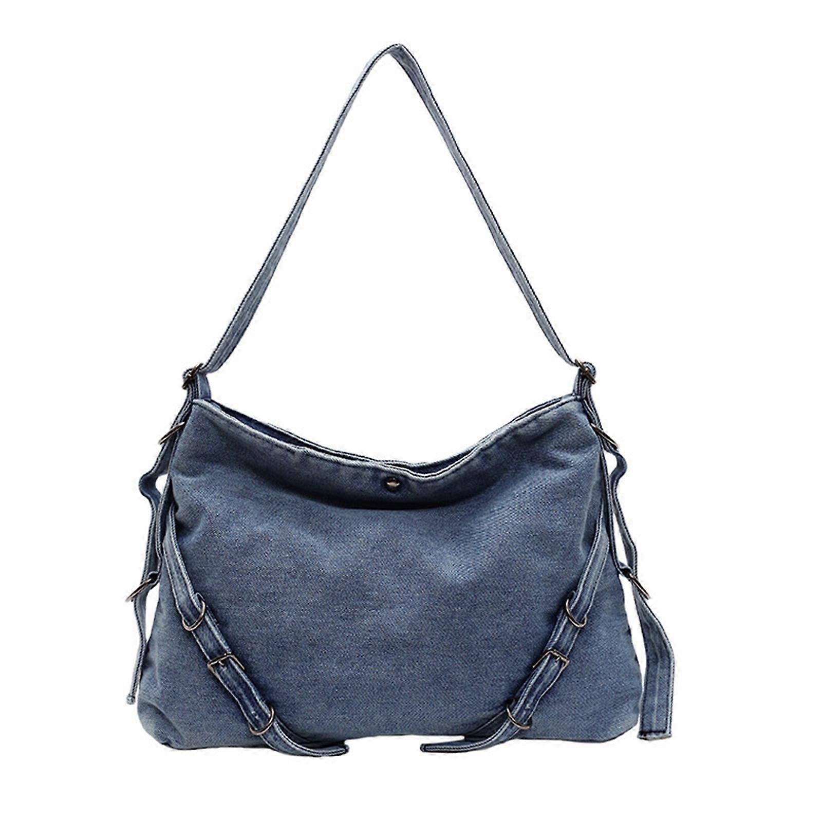 Women's Large Capacity Shoulder Bag with Comfortable Strap Practical Shopper Bags for Easy Carrying in Any Occasion light blue