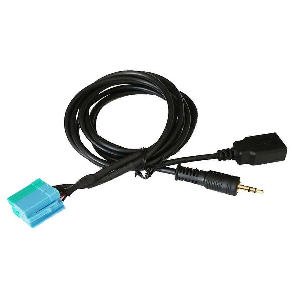 Car Audio 3.5mm USB Aux Input Cable Adapter Wire Harness