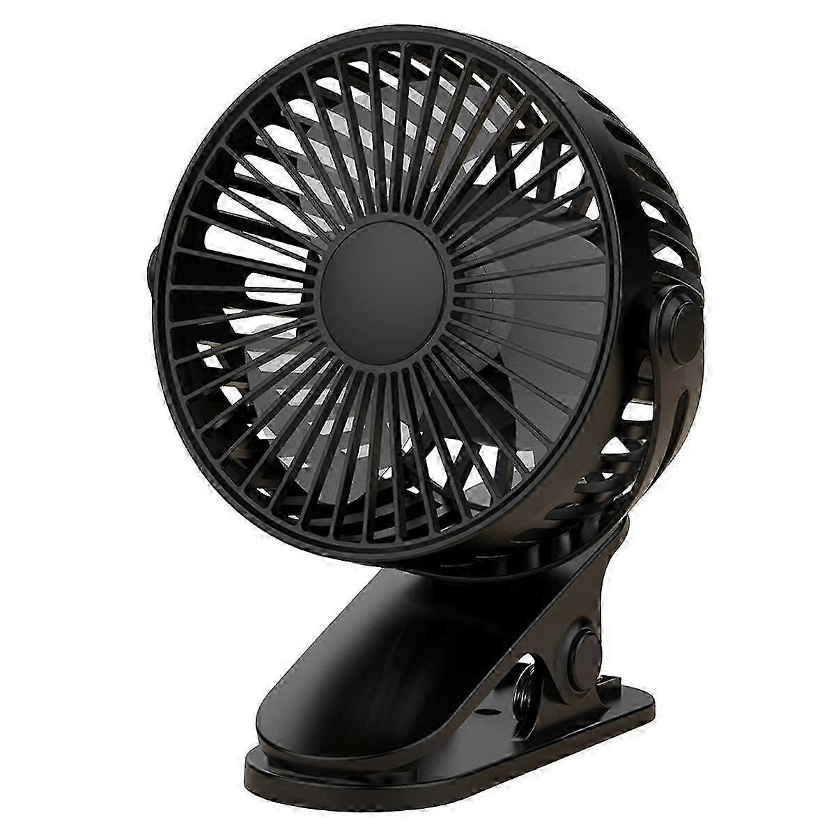 USB-Charged Clip-on Outdoor Fan with 3-Speed Adjustment for Student Dorms and Office Use