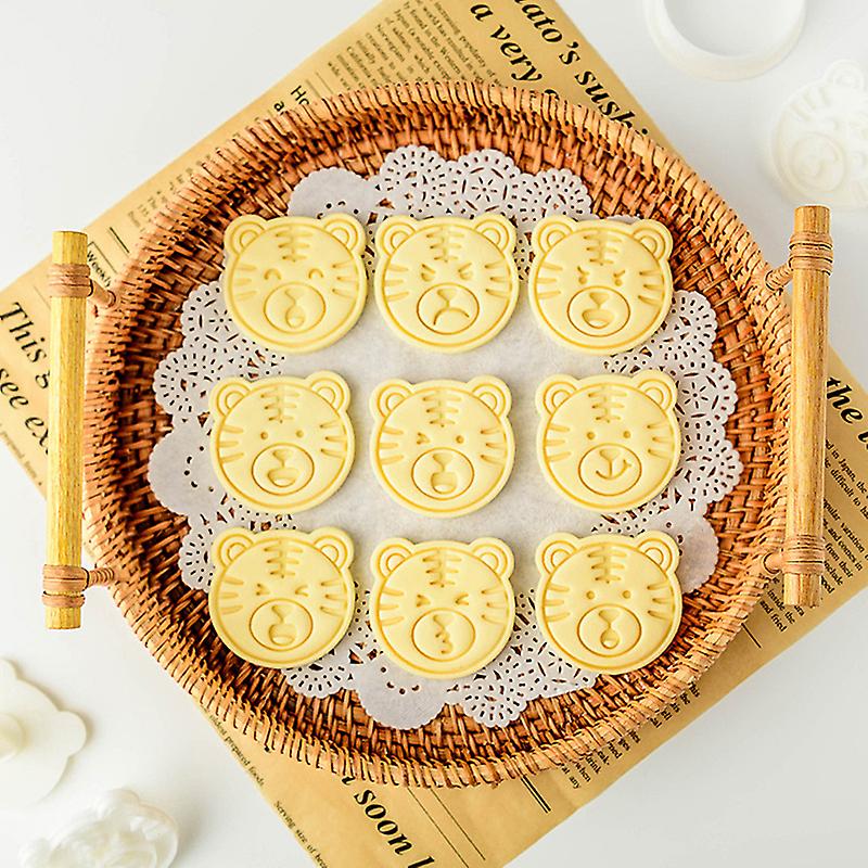 Tiger Year Cartoon Animal Embossing Stencil Cookie Cutter Mold Biscuit Clay Diy