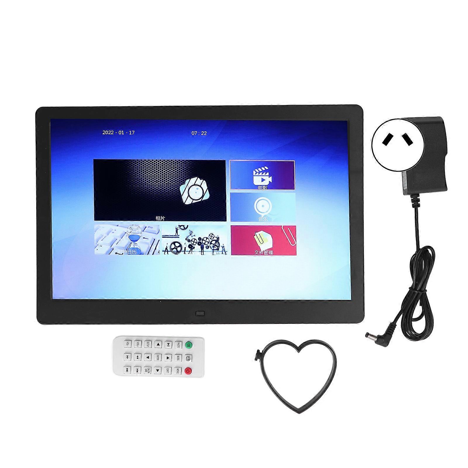 13" HD Digital Photo Frame with Remote, Music & Video Playback - AU Plug, 1280x800P