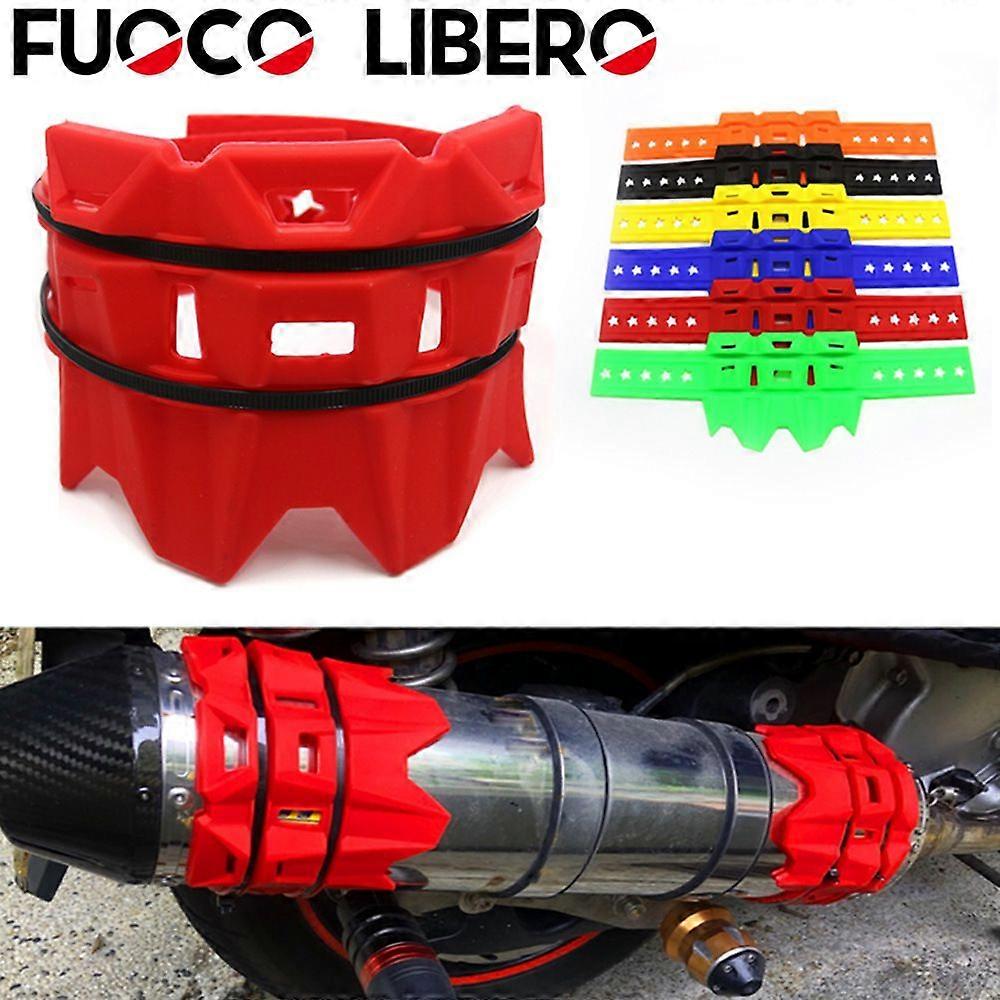 Scrambling Motorcycle Modified General Exhaust Pipe Anti-Scald Ring Insulation Ring Protective Glue Anti-Scratch Color Exhaust Ring