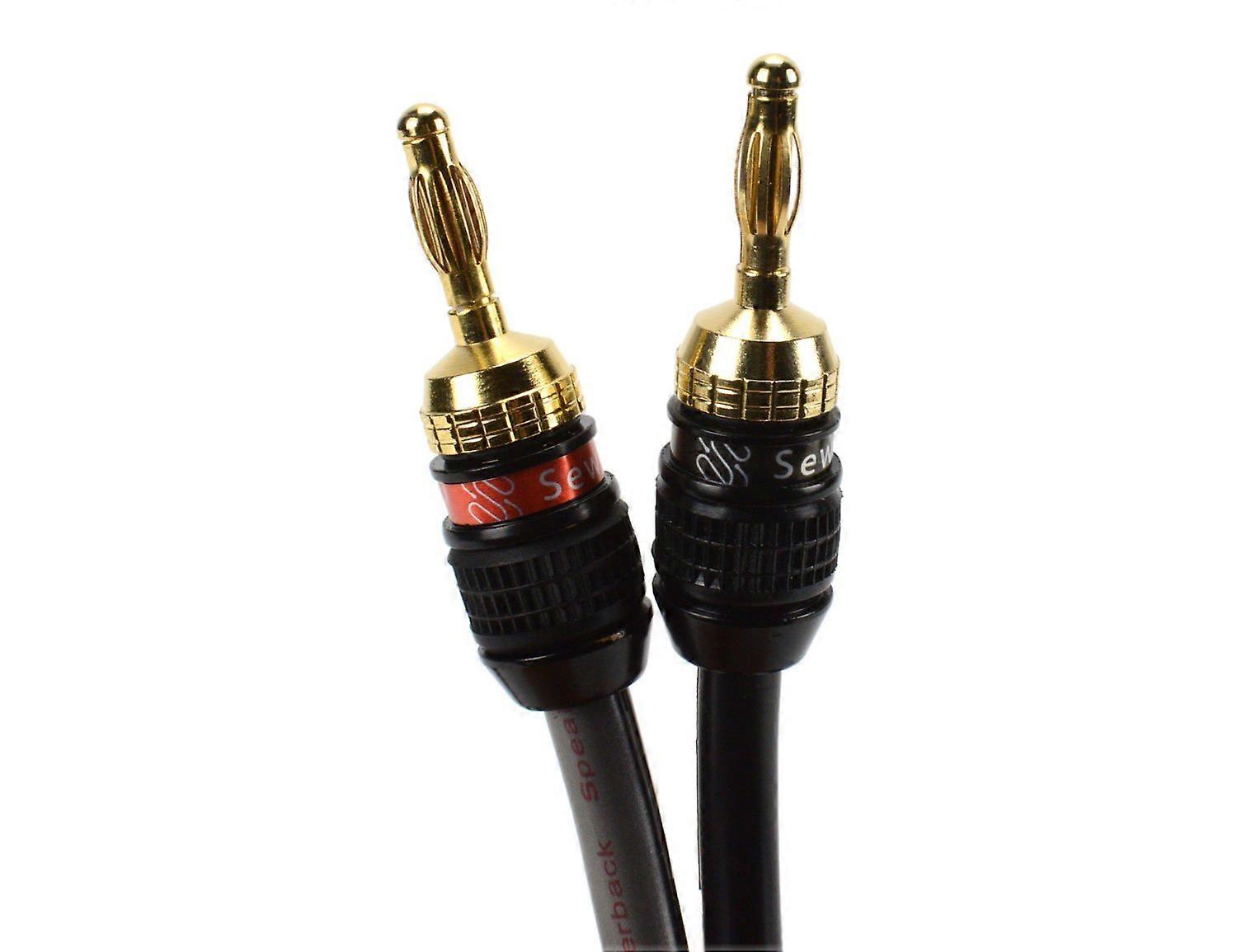 Terminated Speaker Wire 15 ft 12 AWG OFC Copper 259 Strand with Banana Plugs SW-32980-15
