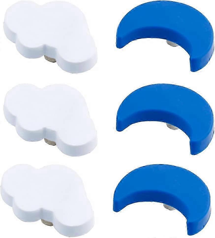 6 Pieces Cabinet Knobs Soft Drawer Knobs Moon Cloud Knobs Door Knob Furniture Handle Soft Rubber Knobs for Cabinet Drawer and Cupboard Dec JMW