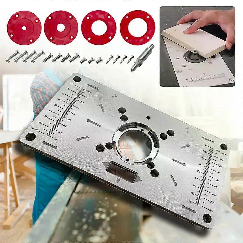 Multifunctional Aluminum Router Milling Table Insert Plate Trimmer Engraving Machine Woodworking Bench Tools